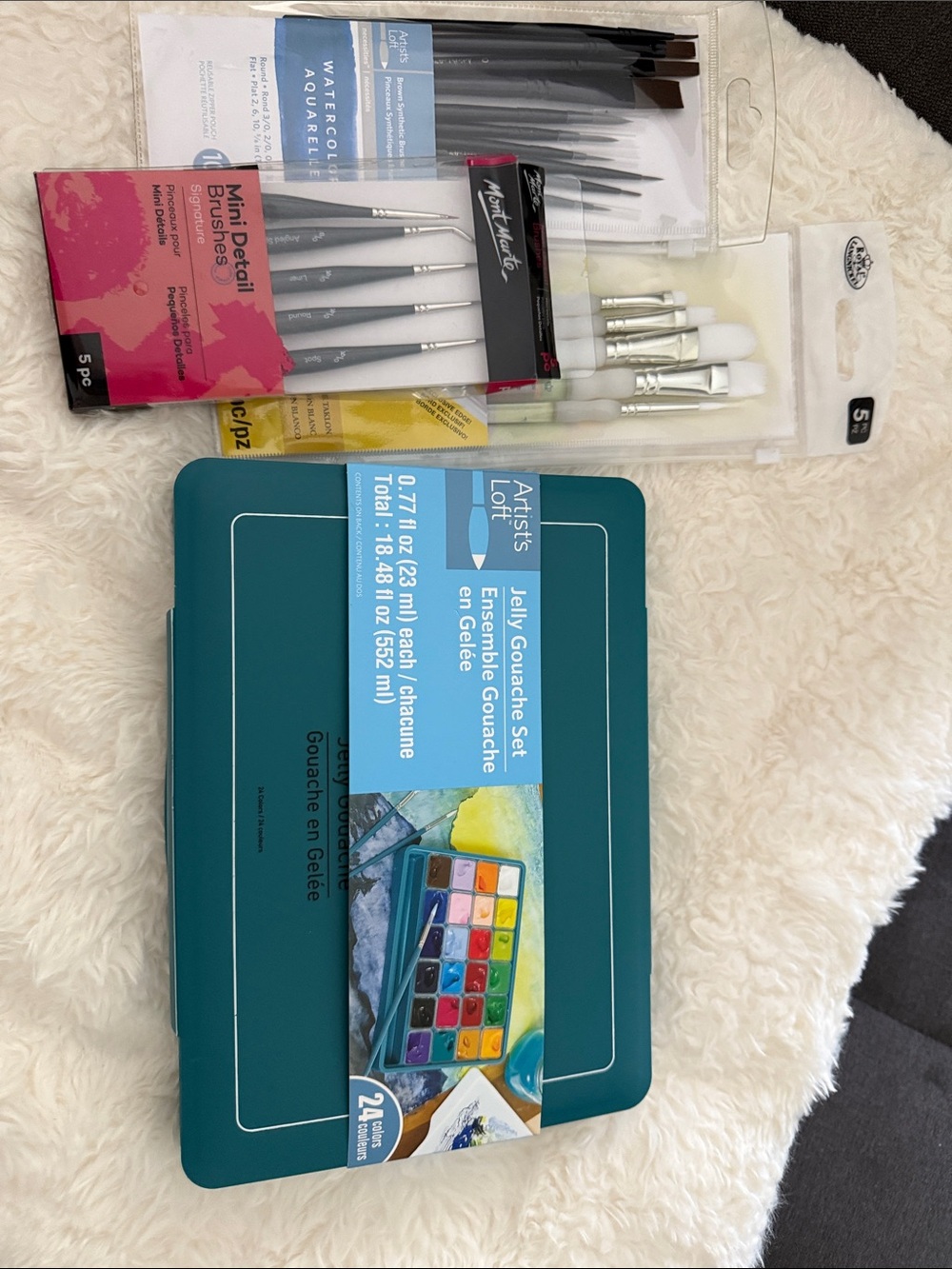 Jelly Gouache Set and 3 Sets of brand new brushes